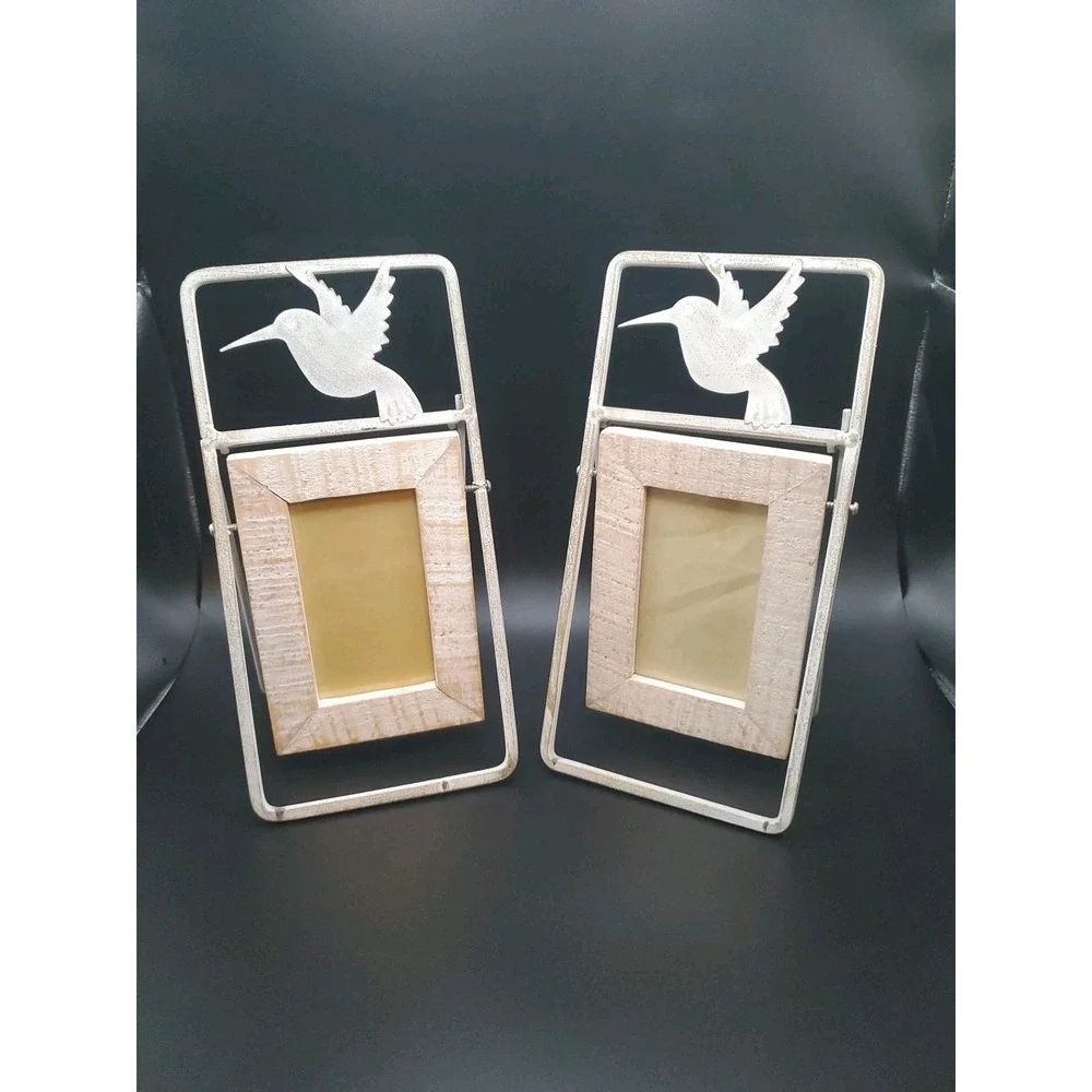 Set Of 2 Vintage Corner Stone Creations Hummingbird Swinging Picture Frames